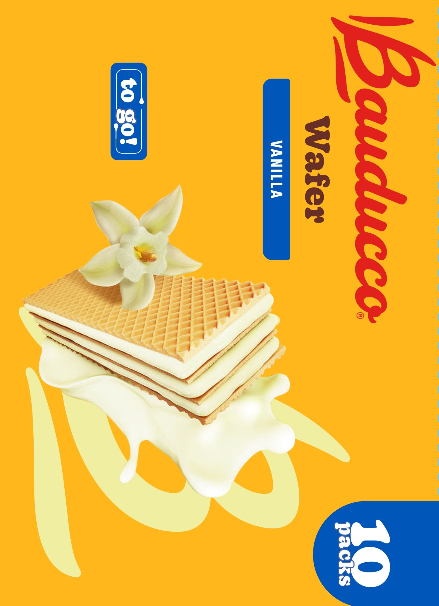 (3 pack) Bauducco Mini Vanilla Wafers, Crispy and Delicate Wafer Cookies, Vanilla Flavor, No Artificial Flavors or Colors, 10 Pack,14.12 oz