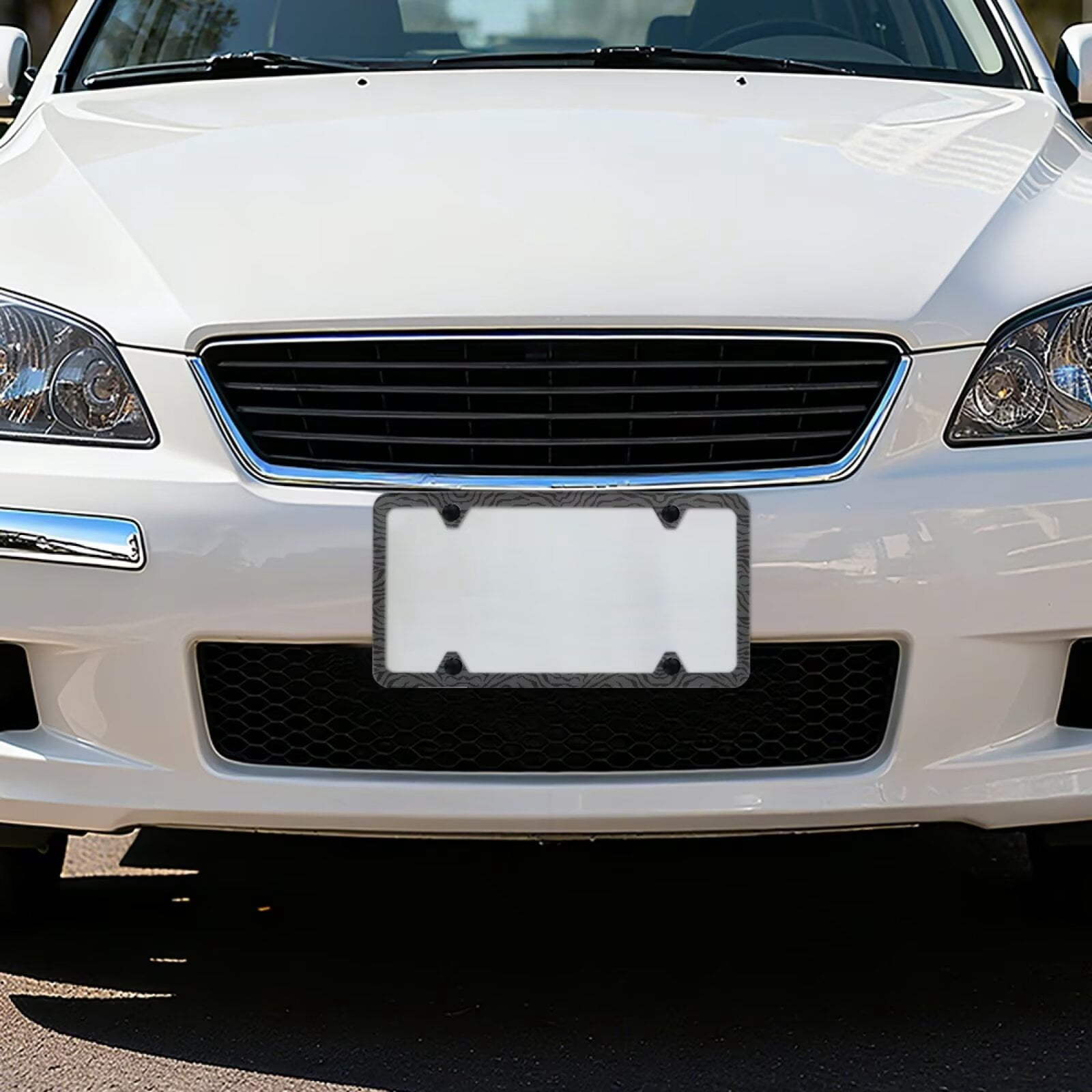 Jeiento Black Zebra Stripes License Plate Frame 2pcs License Plate Holder with Screw Caps (4 Holes) Auto Accessories Decoration Universal Car Frame for Women and Men