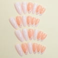 thumbnail image 6 of KUFptva 24pcs French Tip Press On Nails Almond Shape False Nails With Elegant Glitters Stripe Pattern Nails Decoration, 6 of 7