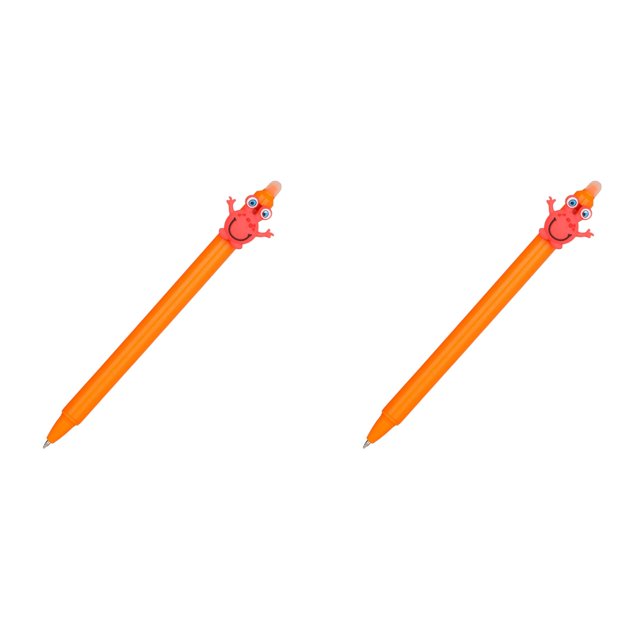 2026 Cute Cartoon Erasable Pen, Character Design with Friction Ink, Fun Writing Tool for Kids to Correct Mistakes, Smooth 0.5mm Tip for School Notes - Orange*2
