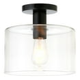 thumbnail image 4 of Evelyn&Zoe 10" Matte Black Metal/Glass Semi Flush Mount, 4 of 5