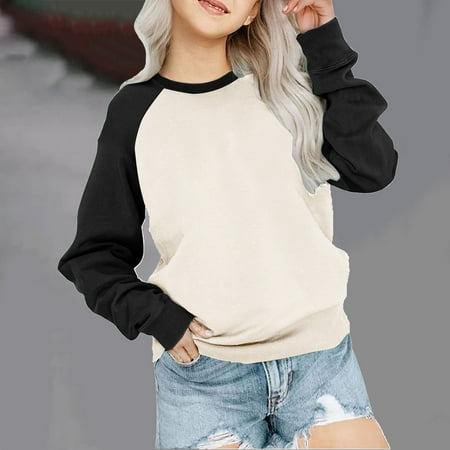 

BLTIBY 4-12 Years Toddler Kids Baby Unisex Sweatshirts Infant Girls Boys Solid Colour Winter Autumn Round Neck Pullover Long Plunging Sleeve Jumper Outfits 2024 Black 4-5 Years
