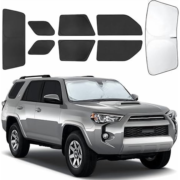 for Toyota 4Runner 2010-2025 Car Window Shades, 8pcs Privacy Sun Shade Set for Front Windshield Side and Rear Windows, Full Window Covers Keeps Vehicle Cool for Camping Napping