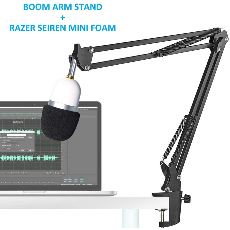 Razer Seiren Mini Boom Arm with Pop Filter - Mic Stand with Foam Cover  Windscreen Compatible with Razer Seiren Mini Streaming Microphone by  YOUSHARES 
