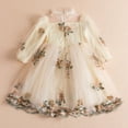 thumbnail image 7 of Generic Toddler Girls Spring Ruffled Tulle Puff Floral Lace Embroidery Princess Dress Show Dress Autumn Winter Clothes for Catwalk Performance Holiday Party Wedding Christmas（4-5 Years Beige）, 7 of 7