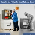 thumbnail image 4 of INFANZIA Mini Fridge Stand with Storage, Beverage Refrigerator Stand Table with Rolling Cabine, 22.1"Lx 23.2"W Solid Wood Heavy Duty Mini Fridge Cabinet for Dorm, Office, Bedroom, Black, 4 of 8