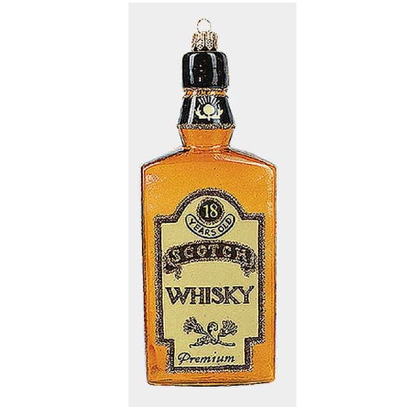 Bottle of Premium Scotch Whiskey Polish Glass Christmas Ornament Decoration