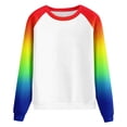 thumbnail image 6 of Women's Hoodless Sweatshirt Women Raglan Crewneck Tops Gradient Solid Print Sweatshirts Long Sleeve Color Block Pullover Cute Clothing, 6 of 6