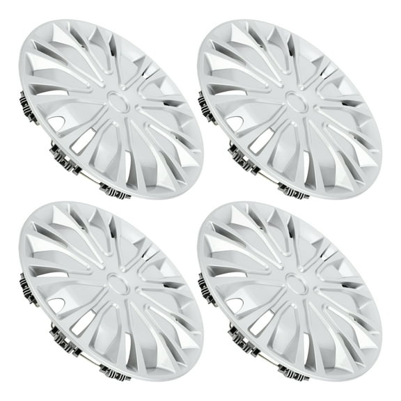 Unique Bargains 4Pcs R14/14 Inch Universal Wheel Rim Hub Cover Wheel Hub Caps Silver Tone