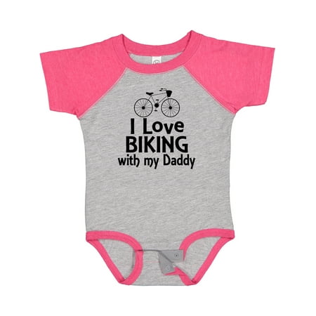 

Inktastic I Love Biking with Daddy Gift Baby Boy or Baby Girl Bodysuit