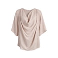 thumbnail image 5 of Women's Loose Fit V Neck Pleated Collar Chiffon Casual Top Shirt Blouse Soft Lightweight Work Office Outfits | CSEONE,Beige L, 5 of 9