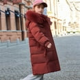 thumbnail image 5 of Kids Padded Parka Coats Girls Hooded Jacket Warm Winter Outerwear Waist Mid Length Thermal School Overcoat for Toddler Teen Girls Wine 13-14Years, 5 of 7