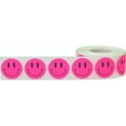 thumbnail image 2 of Fluorescent Pink Happy Face Circle Dot Stickers | 1" inch Round - 500 Pack | InStockLabels.com, 2 of 2