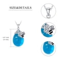 thumbnail image 5 of Bee 925 Sterling Silver Necklace for Women Blue Crystal Pendant for Her Jewelry Gift for Mother Wife Christmas, 5 of 6