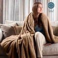 thumbnail image 3 of Bare Home Faux Shearling Blanket - Dual Layer - Fluffy & Soft - Lightweight - Twin/Twin XL, Teddy Bear Brown, 3 of 4