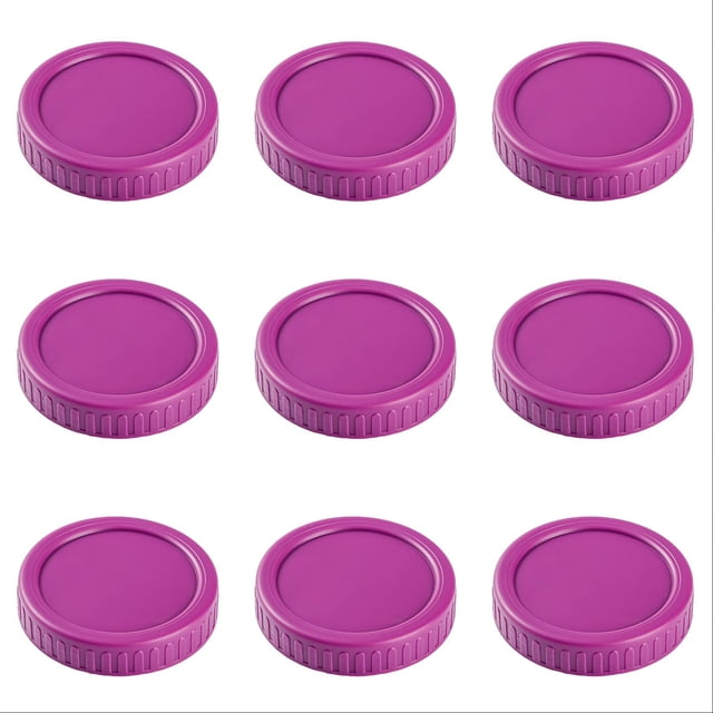 Wide Mouth Jar Lids 86mm - 12PCS Plastic Canning Lids with Silicone Rings - Leakproof Food Grade Storage Caps for More Jars - Dishwasher Safe Colorful Jar Lids