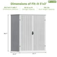 thumbnail image 6 of Patiowell 5' x 3' Plastic Outdoor Storage Shed with Lockable Door, for Patio Furniture,Pool Accessories and Tools, White, 6 of 8