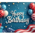 thumbnail image 4 of Patriotic Design Happy Birthday Banner American Flag Balloon Celebration Decor for Birthday Party Indoor Outdoor Events, 4 of 8