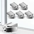 thumbnail image 1 of 5 Pack Sliding Window Locks, Adjustable Security for Vertical & Horizontal Windows, Easy Install, Fits 1/16 inch to 7/8 inch Wide Rail, Enhanced Safety for Home & Office (Silver), 1 of 7