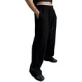 thumbnail image 2 of Resicozy Mens Baggy Sweatpants Baggy Casual Straight Wide Leg Sweat Pants Athletic Workout Gym Jogger with Pockets Black M, 2 of 9