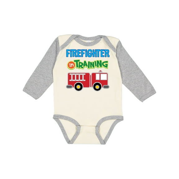 Inktastic Future Firefighter Kids Fireman Boys Long Sleeve Baby Bodysuit