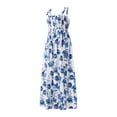 thumbnail image 2 of Txlixc Vestidos de Verano para Mujer, Estampado Floral/Diseño de Color sólido Sin Mangas Correa de Doble Lado Pliegues en el Pecho Vestido Largo de Playa Txlixc Moda, 2 of 9