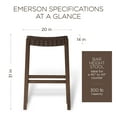 thumbnail image 5 of Maven Lane Emerson Bar Stool, Weathered Brown, Marksman Saddle Vegan Leather, Set of 2, 5 of 6
