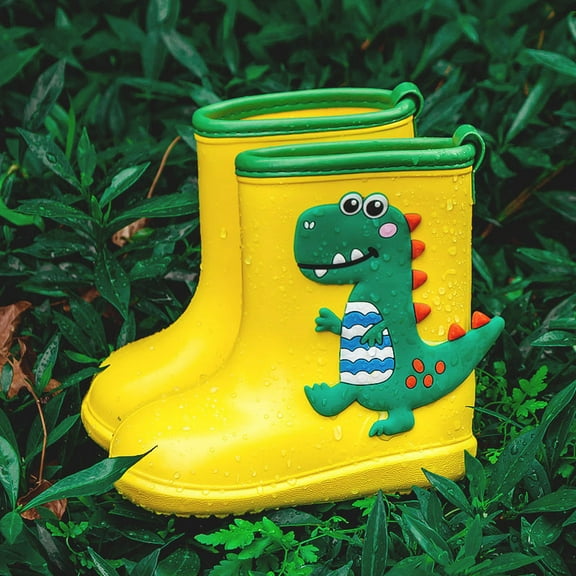 UTTOASFAY Toddler Shoes Summer Children's Cute Shoes Eva Soft-Soled Non-Slip Baby Rain Boots for Men and Women Yellow 2.5-3.5Years