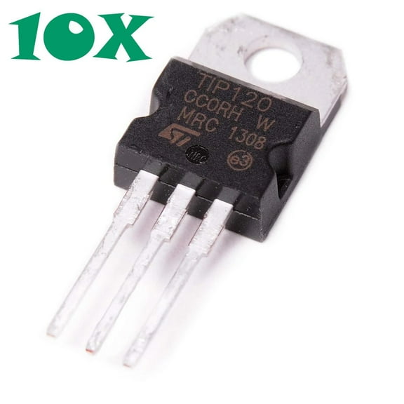 10pcs TIP120 Darlington Transistors TO-220 60V 5A NPN BJT ST for Arduino