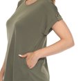 thumbnail image 5 of White Mark Folded Short Sleeve Solid Top (Women's), 5 of 6