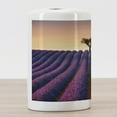 thumbnail image 3 of Tree Ceramic Toothbrush Holder, Lavender Flowers Blooming Field and a Tree Uphill on Sunset Valensole France Print, Versatile Countertop for Bathroom, 4.5" X 2.7", Purple Peach, by Ambesonne, 3 of 4