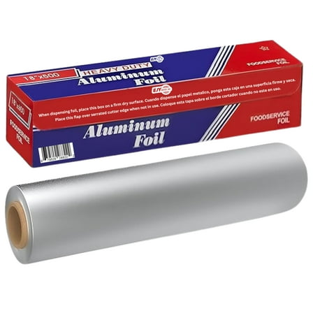 EJY IMPORT 18” x 500 Feet Heavy Duty Aluminum Foil Wrap | Commercial Grade for Food Service Industry | Aluminum Silver Foil for Cooking, Baking, Roasting, BBQ | 18"x 500 Feet Long (Pack of 1)