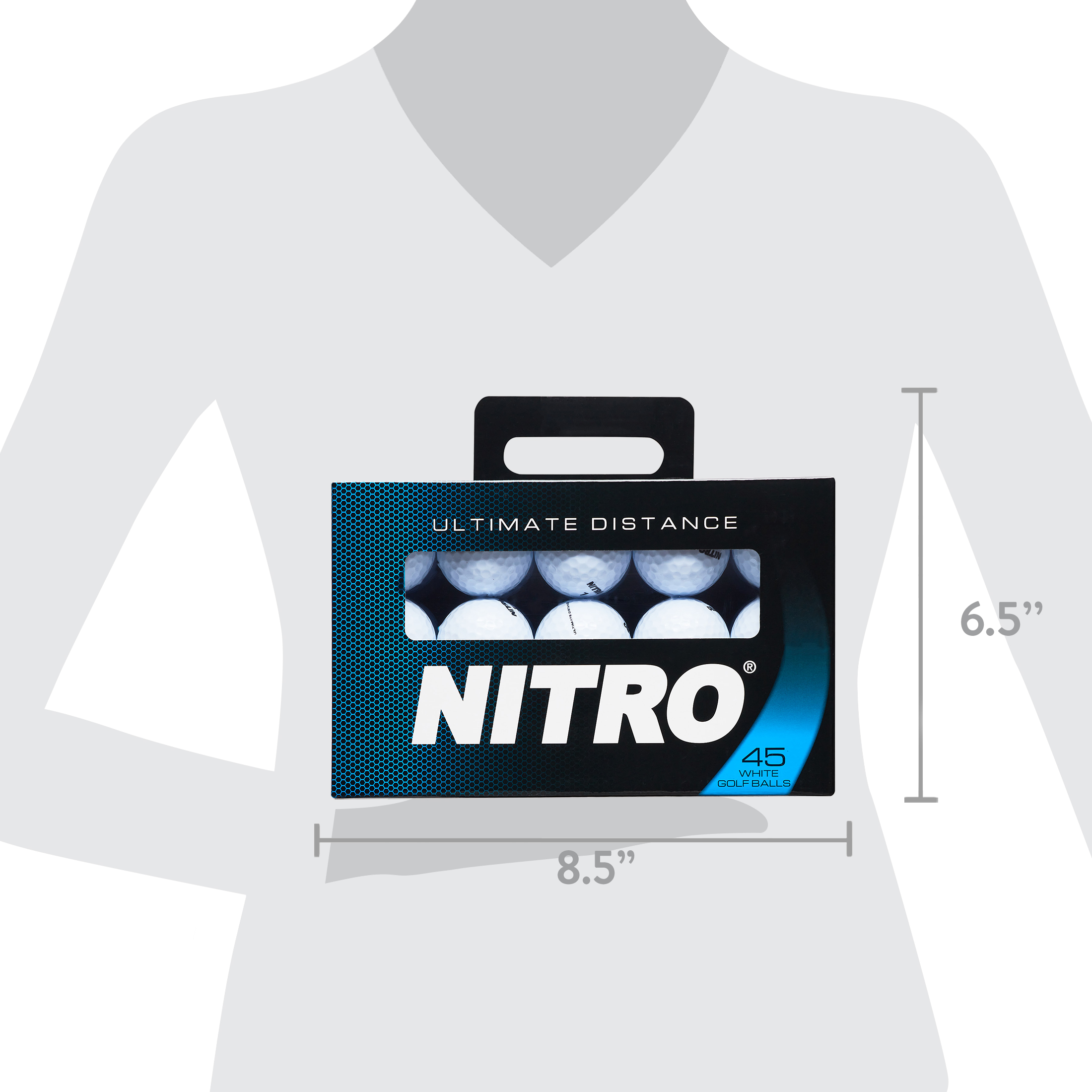 Nitro Golf Ultimate Distance Golf Balls, White, 45 Pack - image 4 of 4
