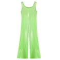 thumbnail image 4 of Alvivi Kids Girls Metallic Gymnastics Leotards Sleeveless Stage Performance Bell-Bottomed Bodysuit Green 11-12, 4 of 5