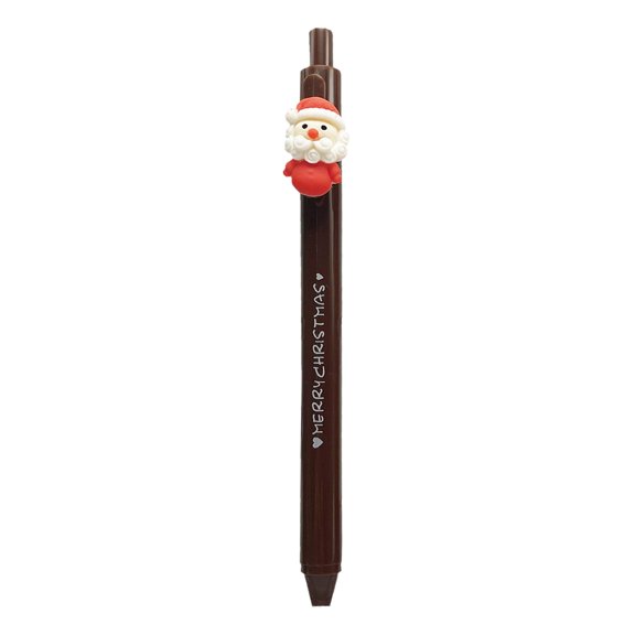 WMGHA Retractable Christmas Theme Gel Pens Black Ink Cartoon Xmas Tree Bear Snowman Reindeer Santa Claus Elk Christmas Hat for SchoolParty Home Decoration