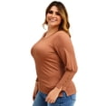 thumbnail image 2 of Blusa acanalada talla extra, modelo 11816 (café) cafe 40, 2 of 5