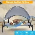 thumbnail image 5 of 30'' Outdoor Elevated Dog Bed with Canopy, Raised Dogs Bed with Four Ice Pack, Breathable Cooling Dog Cot Beds Small Medium Size Dogs, Outdoor Pet Hammock Beds, Outside Pet Beds(Small), 5 of 15