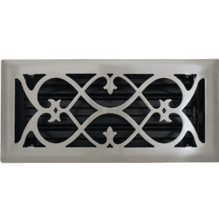 4 X 12 Victorian Brushed Nickel Floor Register Vent Cover