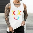 thumbnail image 4 of Camisetas de Tanque de los Hombres Tanque de los Hombres Incolor Gradiente de Impresión Cuello Redondo Correa Delgada Fuga Atrás Regular Casual Deportes Blusas de Tanque, 4 of 5