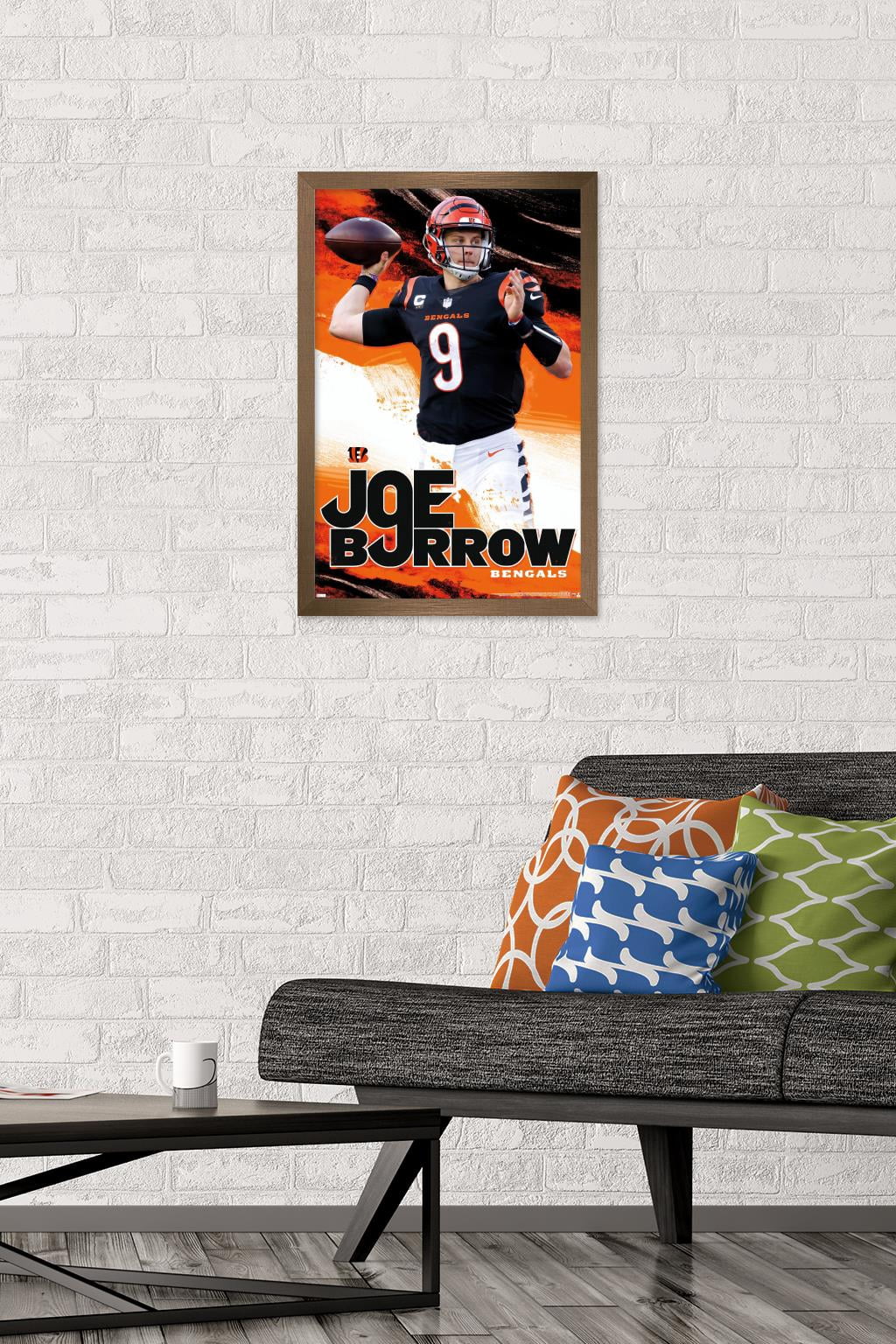 NFL Cincinnati Bengals - Joe Burrow 22 Wall Poster, 14.725" x 22.375" Framed