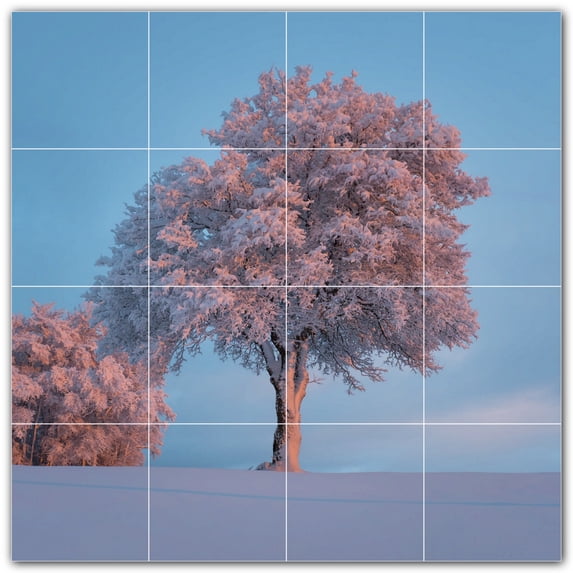 Picture-Tiles.com: Trees Ceramic Tile Wall Mural WAL501035-44S. 17"W x 17"H using (16) 4.25" x 4.25" Ceramic Tiles-Satin Finish