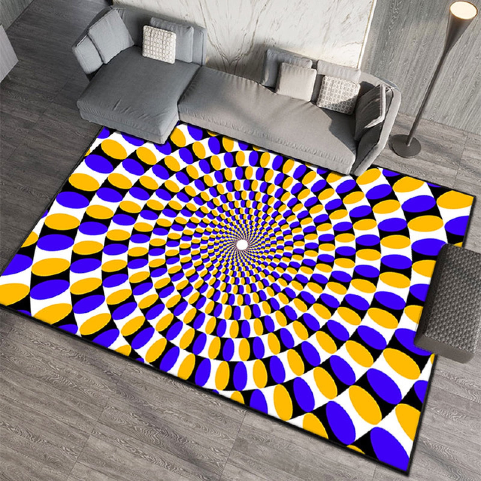 3D Optical Illusion Rug Colorful Vortex Trippy Realistic Area Rugs For