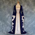 thumbnail image 4 of Disfraz de princesa medieval de corte retro para mujer, vestido largo elegante de bruja con cuello cuadrado, para Halloween, talla grande 5XL, 4 of 5