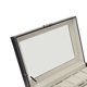thumbnail image 4 of Vitrina de reloj de cuero PU, joyero de cuero PU de 12 ranuras con tapa de vidrio, caja de reloj con cajón meticulosamente diseñado, 4 of 8