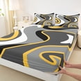 thumbnail image 3 of Feelyou Vintage Square Adult Full Size Sheets, Grey Abstract Ombre Bed Sheets, 4pcs, 3 of 7