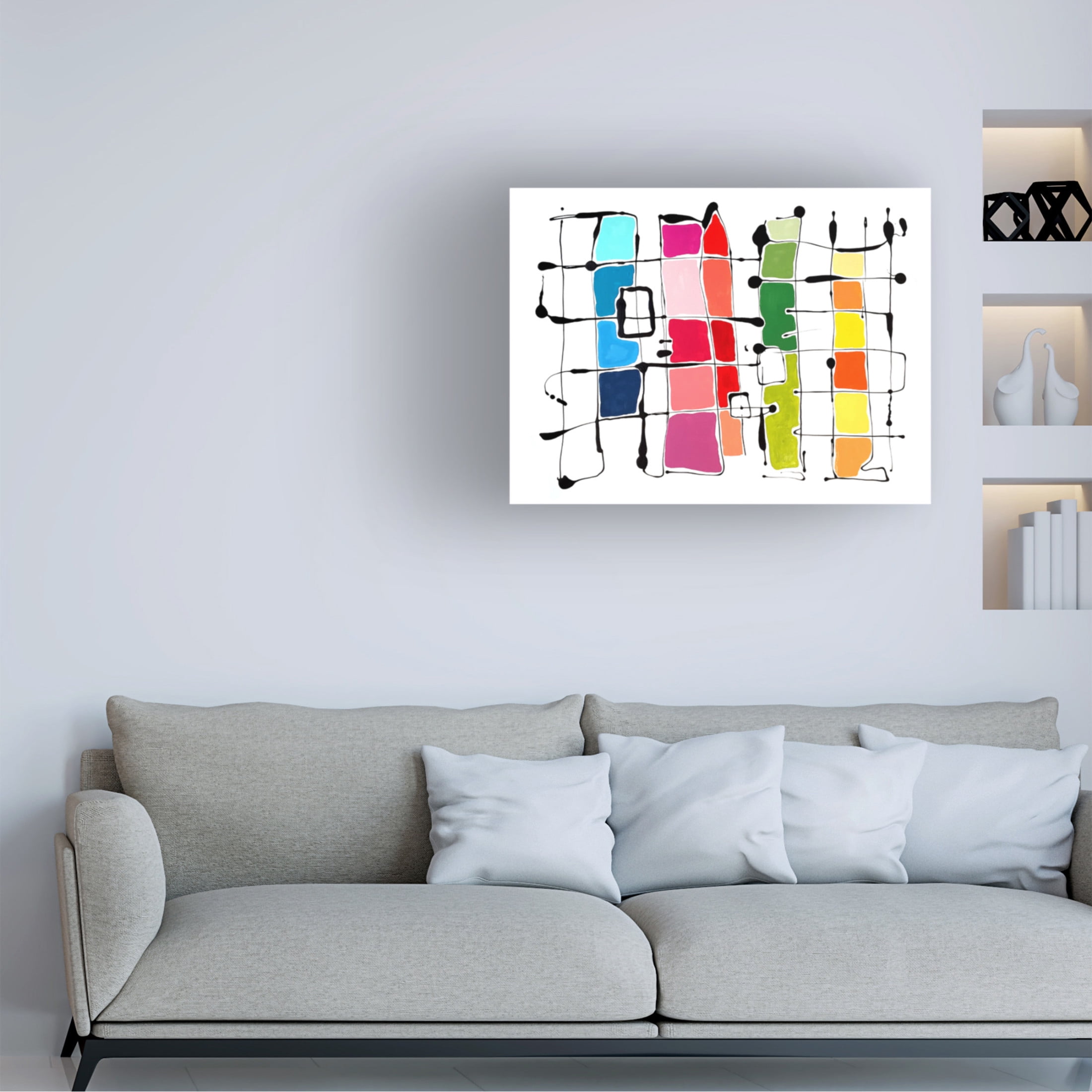 Canvas Wall Art - Sharon Pierce McCullough 'Windows of Happiness' Wall Art for Living Room, Bedroom, or Office Décor by Trademark Fine Art - 32 x 24 Inches