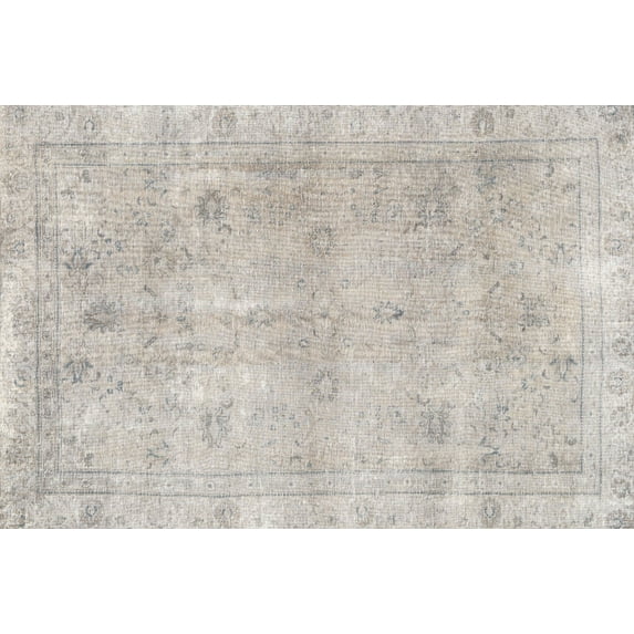 Ahgly Company Machine Washable Indoor Rectangle Traditional Sage Green Area Rugs, 5' x 7'