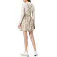 thumbnail image 3 of INSPIRE CHIC Women's Adjustable Shoulder Straps Cute Mini Overall Dress M Beige-Floral, 3 of 6