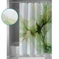 thumbnail image 4 of Sage Green Marble Shower Curtain, 72" x 72", Green Ombre Artwork Waterproof Bathroom Curtain Washable Shower Curtain Set with 12 Hooks, 4 of 6