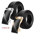 thumbnail image 1 of 1PCS Mens Ratchet Belt, PU Leather Belt with Automatic Buckle Zinc Alloy, Gift Set for Men, Gold, 1 of 7